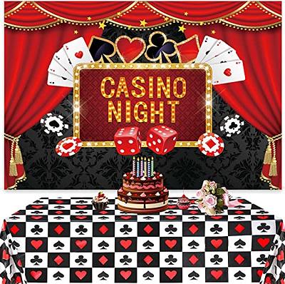 Casino Theme Party Decorations, Casino Birthday Party Decoration,Casino  Balloons, Backdrop, Cake Toppers, Tablecloth for Casino Night Party, Casino