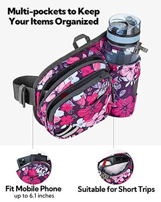 WATERFLY Hiking Waist Bag Fanny pack with Water Bottle Holder for