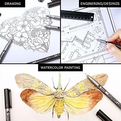 Misulove Micro-Pen Fineliner Ink Pens - Precision Multiliner Fine Point Drawing Pens for Artist Illustration, Sketching, Technical Drawing, Manga