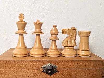 WE Games French Staunton Chess Set - Weighted Pieces & Walnut Wood Board  14.75 in. 