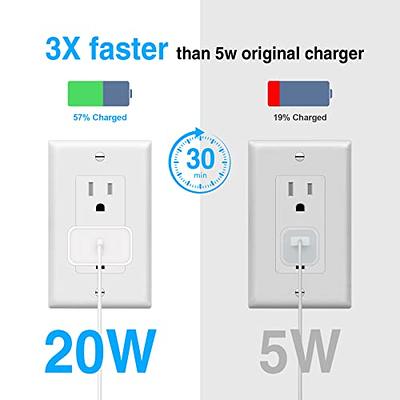 iPhone Fast Charger Cable,Fast Charger iPhone 20W PD USB C Wall Charger  Type C Power Adapter Lightning Cable Fast Charging Plug Compatible with  iPhone