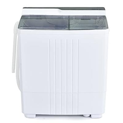  COSTWAY Portable Washing Machine, Twin Tub 26 Lbs Capacity, 18  Lbs Washer and 8 Lbs Spinner, Compact Washer with Control Knobs, Timer  Function, Drain Pump, Laundry washer for Apartment RV, Grey : Appliances