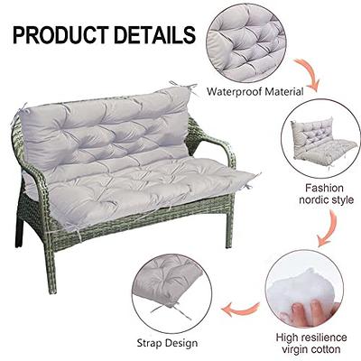 Swing Cushion Replacement, Thick Garden Bench Seat Cushion with Backrest,  Sofa Seat Cushion Cover, Waterproof Mattress for Indoor Outdoor Bench for