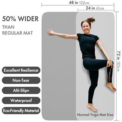 FrenzyBird Large Yoga Mat 6'x 4'x 6mm,Extra Wide Exercise Mat Large  Exercise Mat Big Home Yoga Mat Pilates Mat,Non Slip,Thick,TPE Workout  Mat,for