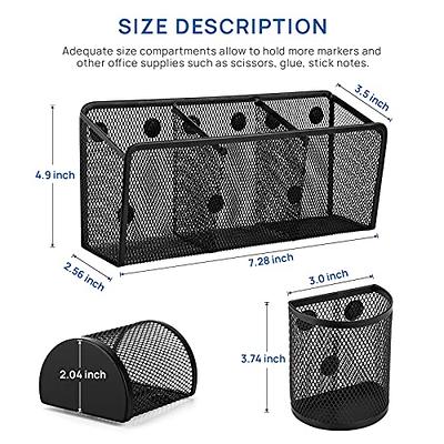 Black Wire Mesh Magnetic Storage Baskets and Office Supply