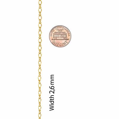 LIFETIME JEWELRY 2.5mm Italian Figaro Chain Necklace 24k Real Gold