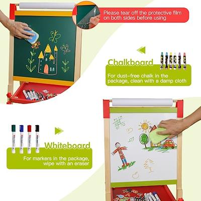 Joyooss Art Easel for Kids, Double-Sided Magnetic Easel for Children with  Whiteboard & Chalkboard, Deluxe Standing Easel for Toddler with Paper Roll  & Painting Accessories - Yahoo Shopping