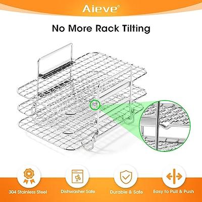 Air Fryer Rack for Ninja Foodi Air Fryer, 304 Stainless Steel Three  Stackable Dehydrator Rack Toast Rack Stand Accessories for Ninja DZ201 DZ401  Dual Air Fryer - Yahoo Shopping