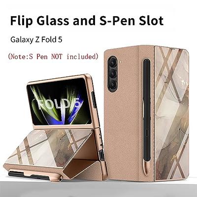 For Samsung Galaxy Z Fold 5 5G Shockproof Case Luxury Leather Hard Hybrid  Cover