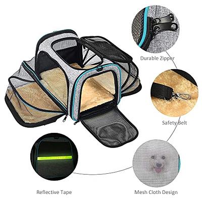 TSA Approved Pet Carrier, Dog Bags for Traveling Carrier, Soft Sided with  Expandable Bed Function, Zipper Pockets, Double Mesh for Small Dogs, Small