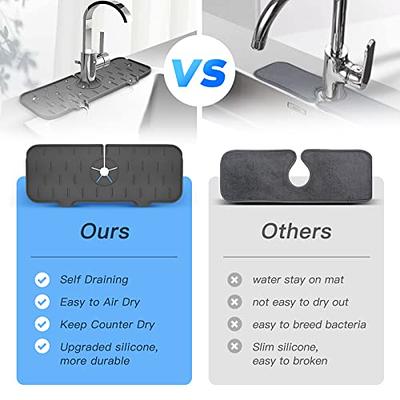 Silicone Faucet Splash Guard,Faucet Handle Drip Catcher Tray Mat,Kitchen  Sink Draining Pad for Kitchen Countertop and Bathroom Sink Protectors -  Yahoo Shopping