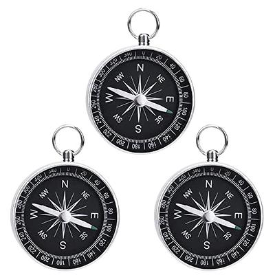 Black Lightweight Mini Outdoor Camping Survival Thermometer Compass Key  Chain