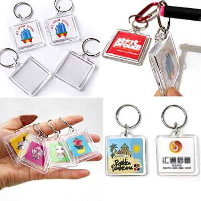 Clear Plastic Photo Frame Keychain Photo Insert Keyrings Blank Rectangle  Shapes DIY Keychain Picture Frame Keyring 