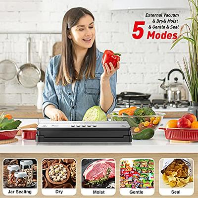 Bonsenkitchen Food Sealer Vacuum Sealer, Built-In Cutter & Sealer