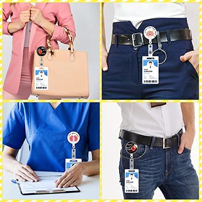 16 Pieces Nurse Retractable Badge Reel Holder Nurse Badge Reel ID Name  Badge Holder Nurse Teacher Student, Set 2 