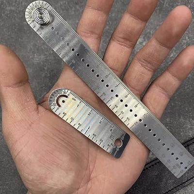 Titanium Alloy Ruler Key chain, Portable Mini Ruler, EDC Tool, Small  Measuring ruler, cm/INCH, Free titanium ring