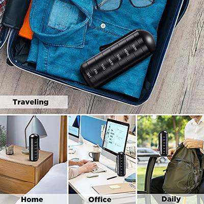 KOVIUU Metal Pill Organizer, Daily Pill Box 4 Times a Day, Travel