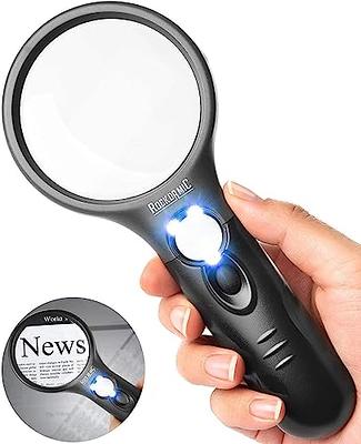 Wapodeai Magnifying Glass with Light, 3X 45X High Magnification