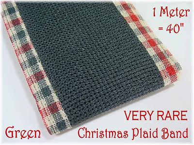 Aida Christmas Ribband Counted Cross Stitch Fabric Green Band, Rare Retired 14  Count Tartan Plaid, Zweigart, Stitching Ribbon Free Shipping - Yahoo  Shopping