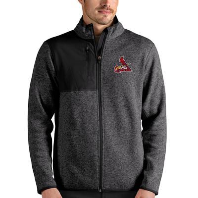 Men's Antigua Charcoal St. Louis Cardinals Team Logo Victory Full-Zip Hoodie