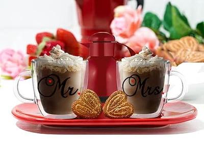 Set of 2 Mr and Mrs Mugs, Wedding Mug Set, His and Hers Mugs