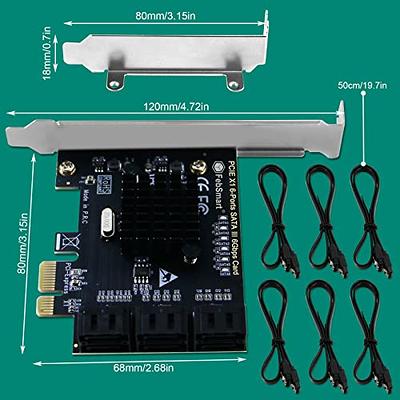 FebSmart PCIE 3.0 X1 to 6-Ports 6Gbps Max Speed SATA III Expansion