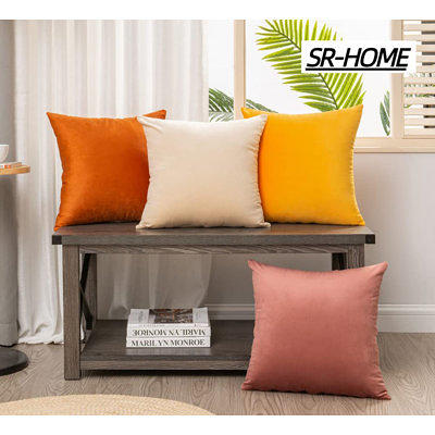 4 Piece Indoor Velour Cushion Set