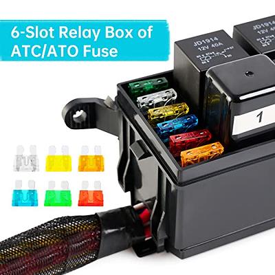 12V Fuse Relay Box Kit Auto Waterproof Fuse Relay Box Block for