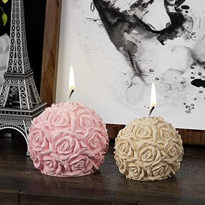 Rose Flower Ball Candle Molds, 3d Rose Flowers Silicone Resin Mold For Diy  Candle Making Valentines Day Gifts