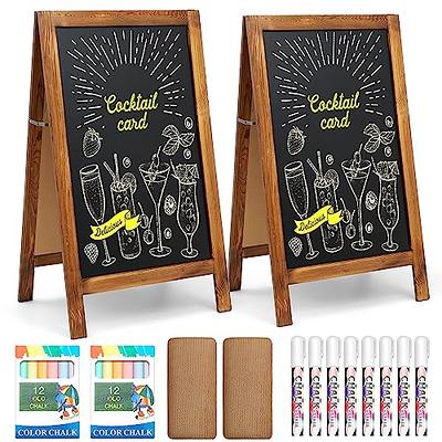 Costway 31.5'' Wood A-Frame Chalkboard Menu Sign Board Sidewalk Wedding  Signage