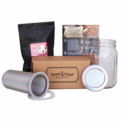 Cold Brew Coffee Maker Kit with 64 Oz Mason Jar, Stainless Steel Filter &  Lid - Mason, Ball, Kerr, Lid, Top, Ring, Sun Tea, Grea - Yahoo Shopping