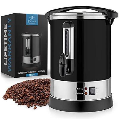 Zulay Commercial Coffee Urn - 50 Cup Stainless Steel Hot Water