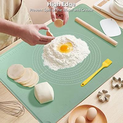 Silicone Pastry Mat Extra Large 28X20 Non-stick Baking Mat With High  Edge, Food Grade Silicone Dough Rolling Mat For Making Cookies Macarons