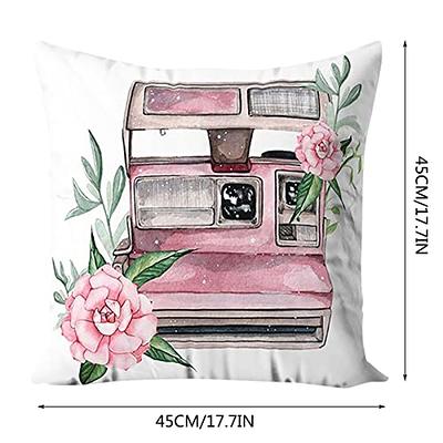 Set of 4 Throw Pillows Waterproof Outdoor Designs Eyes& Farmhouse Fall  Decor for Sofa Bedroom Decor 22x22 Decorative Flower Pillow Covers. Fall  for