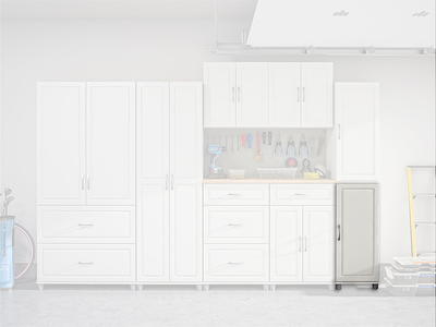 Polifurniture Compact Kitchen Storage Cabinet, White