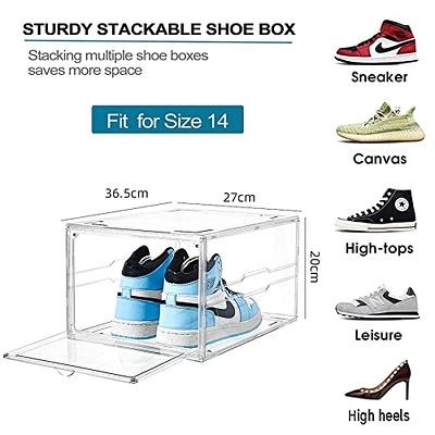 Aliscatre Shoe Boxes,Set of 12, Shoe Storage Boxes Clear Plastic Stackable  For Closet, Sneaker Storage, Shoe Organizer with Magnetic Door, Fit up to