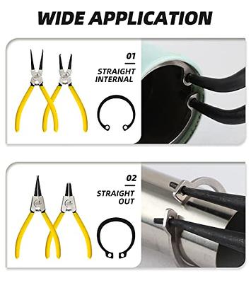 WorkPro 4 Piece Snap Ring Pliers Set Heavy Duty 7 inch Internal External Circlip Kit