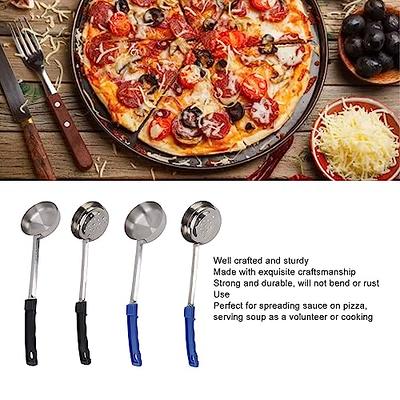 Rubber Handle Flat Bottom Kitchen Spoon,Pizza Spread Sauce Ladle