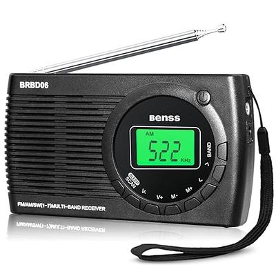 PRUNUS DE333 Portable Radio Mini AM FM Pocket Transistor Radio with  Excellent Reception, Tuning Knob with Signal Indicator, AAA Battery  Operated for