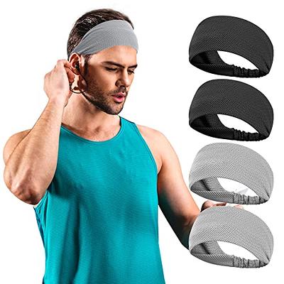 Mens Headband, Sports Headbands for Men, Workout Accessories, Sweat Band,  Sweat Wicking Head Band Sweatbands for Running Gym Training Tennis  Basketball Football, Unisex Hairband 