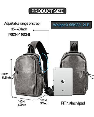 SEAFEW Small Grey Anti Theft Sling Crossbody Backpack Shoulder Bag