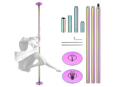 360° Spin Silicone Dance Pole Removable Stripper Pole Stripper Pole Fitness  Gym Equipment for Home Fitness,Exercise,Bar,Gym,Party