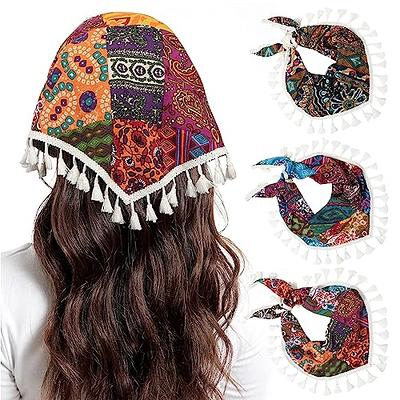 AWAYTR 3PC Boho Tassel Scarf Hair Bandanas - Chiffon Hair scarf for Women  and Girls Bohemian Prints headbands large Kerchief hair  bandanas(TasselWhite) - Yahoo Shopping