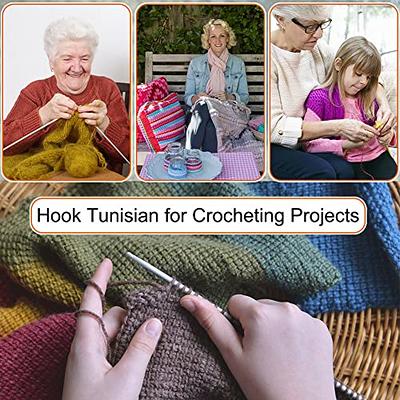 Crochet Hooks Set, 2.0-6.0mm Wooden Handle Crochet Ergonomic Crochet Hooks  for Arthritic Hands Extra Light Knitting Needles for Crochet Yarn Craft