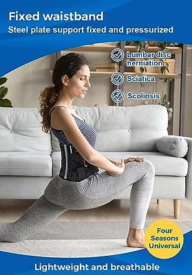 Extra Wide Seat Cushion Lumbar Support Adjustable Back Brace Posture  Correction