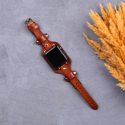 Slim Leather Band for Apple Watch | Oxa Leather, Black / 41mm | 40mm | 38mm / Rose Gold