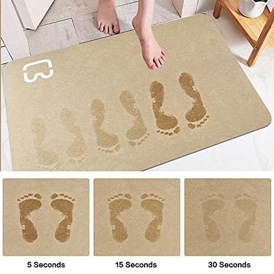 Diatomaceous Bath Mat 17.7'' x 35.4'' Fast Drying & Non Slip Large