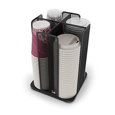 Coffee Station Organizer Countertop,Coffee Cup and Lid Holder Coffee Cup  Dispenser,Disposable Coffee Cup Holder,Coffee Bar Organizer Box Coffee