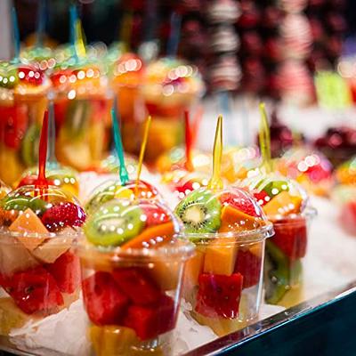 Smoothie Cups and Domed Lids Clear Plastic Party Cup For Milkshake