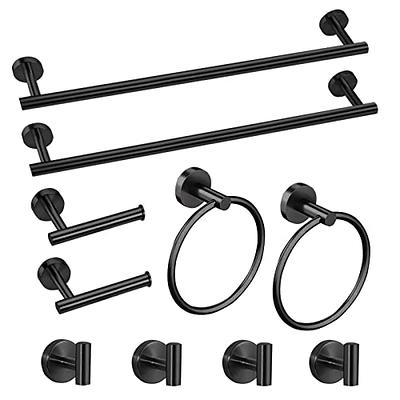 Matte Black Bathroom Accessories Set, 4-Piece Wall Mounted Towel Bar Set  Towel Racks for Bathroom Heavy Duty, 23.6 Inch